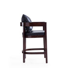 Manhattan Comfort Ritz Mid-Century Modern Wood Upholstered Counter Stool in Black
