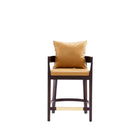 Manhattan Comfort Ritz Mid-Century Modern Wood Upholstered Counter Stool in Camel