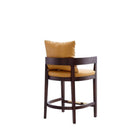 Manhattan Comfort Ritz Mid-Century Modern Wood Upholstered Counter Stool in Camel