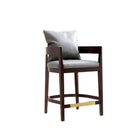 Manhattan Comfort Ritz Mid-Century Modern Wood Upholstered Counter Stool in Gray