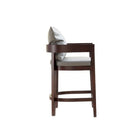 Manhattan Comfort Ritz Mid-Century Modern Wood Upholstered Counter Stool in Gray