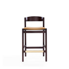 Manhattan Comfort Klismos Mid-Century Modern Wood Upholstered Counter Stool in Camel