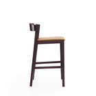 Manhattan Comfort Klismos Mid-Century Modern Wood Upholstered Counter Stool in Camel