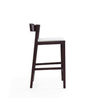 Manhattan Comfort Klismos Mid-Century Modern Wood Upholstered Counter Stool in Ivory
