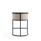 Manhattan Comfort Cosmopolitan Mid-Century Modern Metal Upholstered Counter Stool in Cream