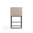 Manhattan Comfort Ambassador Mid-Century Modern Metal Upholstered Counter Stool in Cream