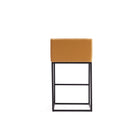 Manhattan Comfort Embassy Mid-Century Modern Metal Upholstered Counter Stool in Camel