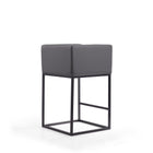 Manhattan Comfort Embassy Mid-Century Modern Metal Upholstered Counter Stool in Gray