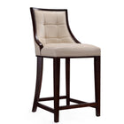 Manhattan Comfort Fifth Avenue Traditional Wood Upholstered Counter Stool in Cream