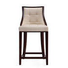 Manhattan Comfort Fifth Avenue Traditional Wood Upholstered Counter Stool in Cream