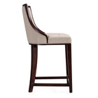 Manhattan Comfort Fifth Avenue Traditional Wood Upholstered Counter Stool in Cream