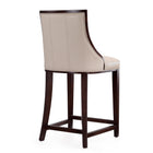 Manhattan Comfort Fifth Avenue Traditional Wood Upholstered Counter Stool in Cream
