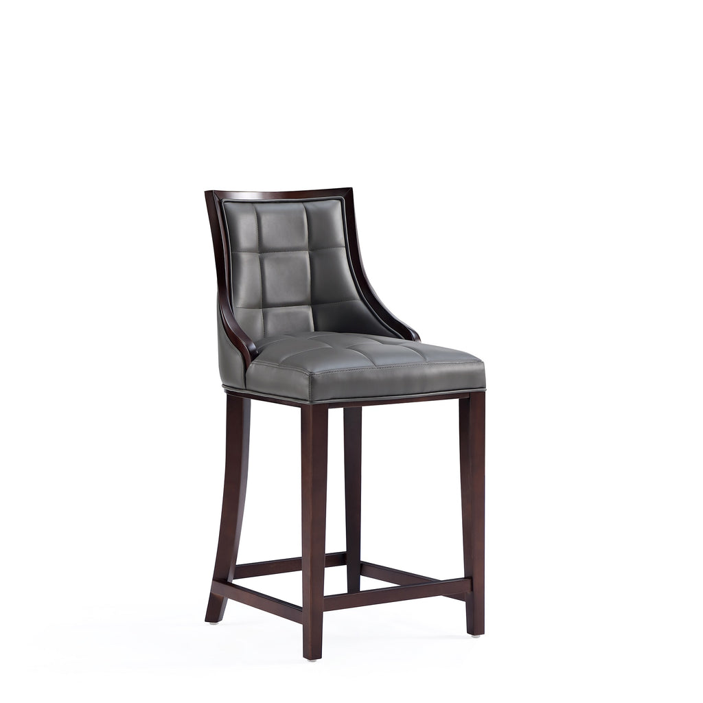 Manhattan Comfort Fifth Avenue Traditional Wood Upholstered Counter Stool in Graphite