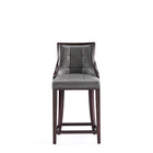 Manhattan Comfort Fifth Avenue Traditional Wood Upholstered Counter Stool in Graphite