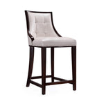 Manhattan Comfort Fifth Avenue Traditional Wood Upholstered Counter Stool in Pearl White