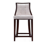 Manhattan Comfort Fifth Avenue Traditional Wood Upholstered Counter Stool in Pearl White