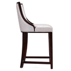 Manhattan Comfort Fifth Avenue Traditional Wood Upholstered Counter Stool in Pearl White