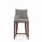 Manhattan Comfort Shubert Modern Wood Upholstered Counter Stool in Dark Taupe