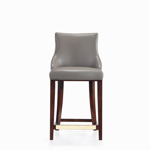 Manhattan Comfort Shubert Modern Wood Upholstered Counter Stool in Dark Taupe