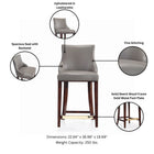 Manhattan Comfort Shubert Modern Wood Upholstered Counter Stool in Dark Taupe