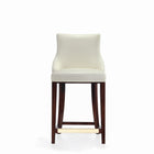 Manhattan Comfort Shubert Modern Wood Upholstered Counter Stool in Ivory