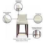 Manhattan Comfort Shubert Modern Wood Upholstered Counter Stool in Ivory