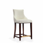 Manhattan Comfort Shubert Modern Wood Upholstered Counter Stool in Ivory
