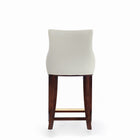 Manhattan Comfort Shubert Modern Wood Upholstered Counter Stool in Ivory
