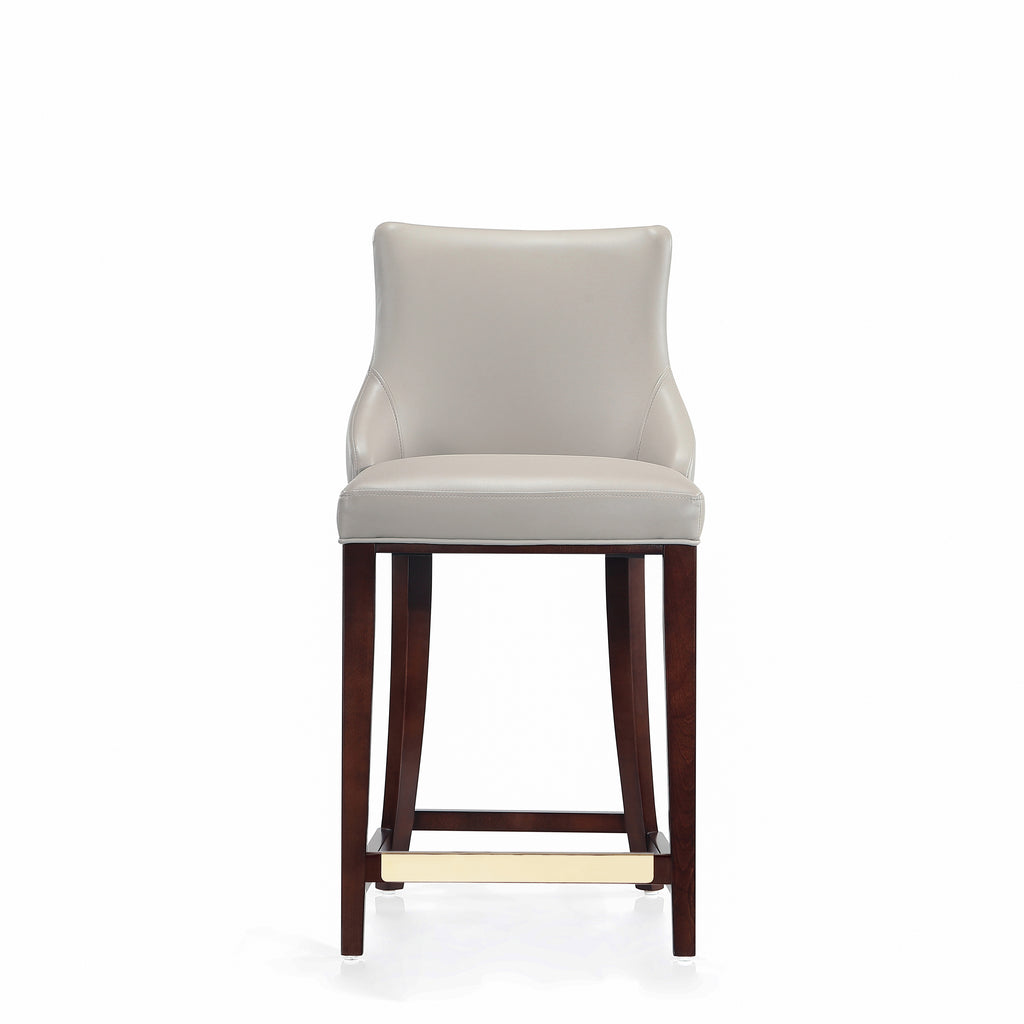 Manhattan Comfort Shubert Modern Wood Upholstered Counter Stool in Light Gray