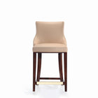 Manhattan Comfort Shubert Modern Wood Upholstered Counter Stool in Tan