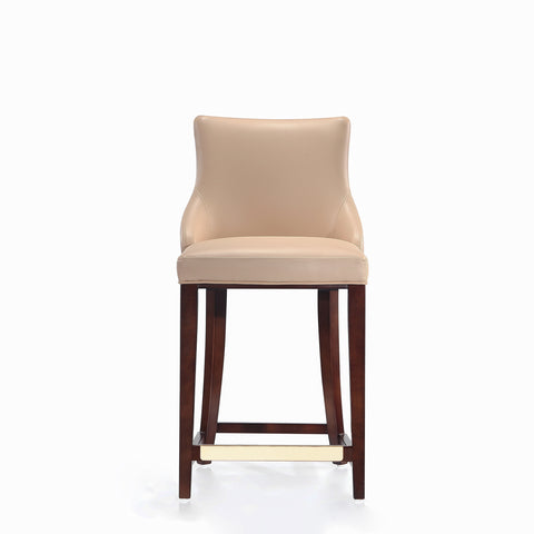 Manhattan Comfort Shubert Modern Wood Upholstered Counter Stool in Tan