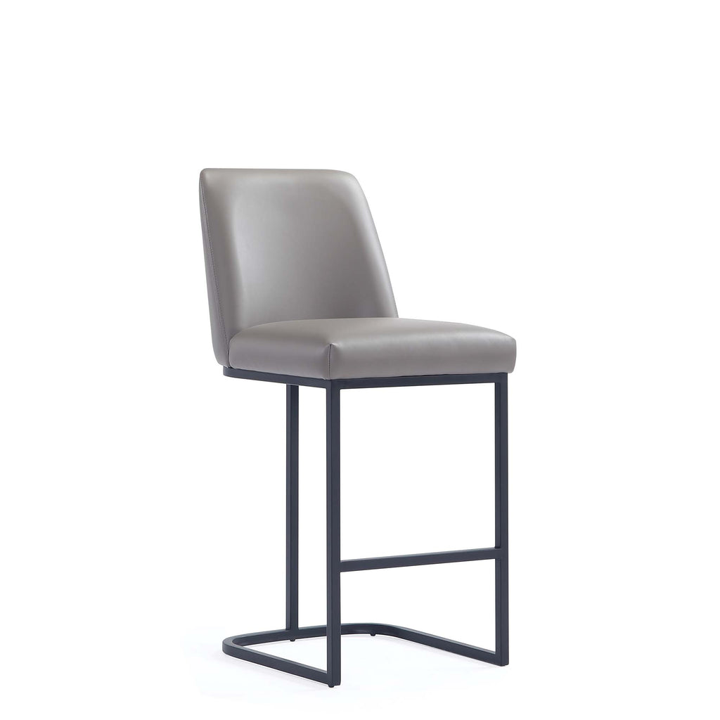 Manhattan Comfort Serena Modern Metal Upholstered Counter Stool in Taupe