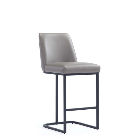 Manhattan Comfort Serena Modern Metal Upholstered Counter Stool in Taupe