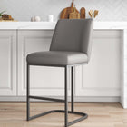 Manhattan Comfort Serena Modern Metal Upholstered Counter Stool in Taupe