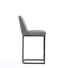 Manhattan Comfort Serena Modern Metal Upholstered Counter Stool in Taupe