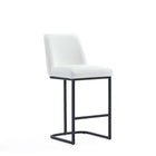 Manhattan Comfort Serena Modern Metal Upholstered Counter Stool in White