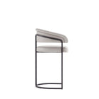 Manhattan Comfort Augusta Modern Metal Upholstered Counter Stool in Light Gray
