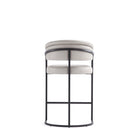 Manhattan Comfort Augusta Modern Metal Upholstered Counter Stool in Light Gray