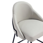 Manhattan Comfort Gracie Modern Metal Upholstered Counter Stool in Stone Gray and Black