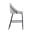 Manhattan Comfort Gracie Modern Metal Upholstered Counter Stool in Stone Gray and Black