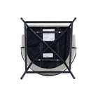 Manhattan Comfort Gracie Modern Metal Upholstered Counter Stool in Stone Gray and Black