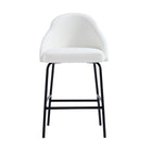 Manhattan Comfort Gracie Modern Metal Upholstered Counter Stool in White and Black