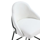 Manhattan Comfort Gracie Modern Metal Upholstered Counter Stool in White and Black