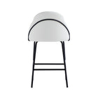 Manhattan Comfort Gracie Modern Metal Upholstered Counter Stool in White and Black