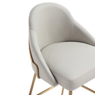 Manhattan Comfort Gracie Modern Metal Upholstered Counter Stool in Stone Gray and Gold