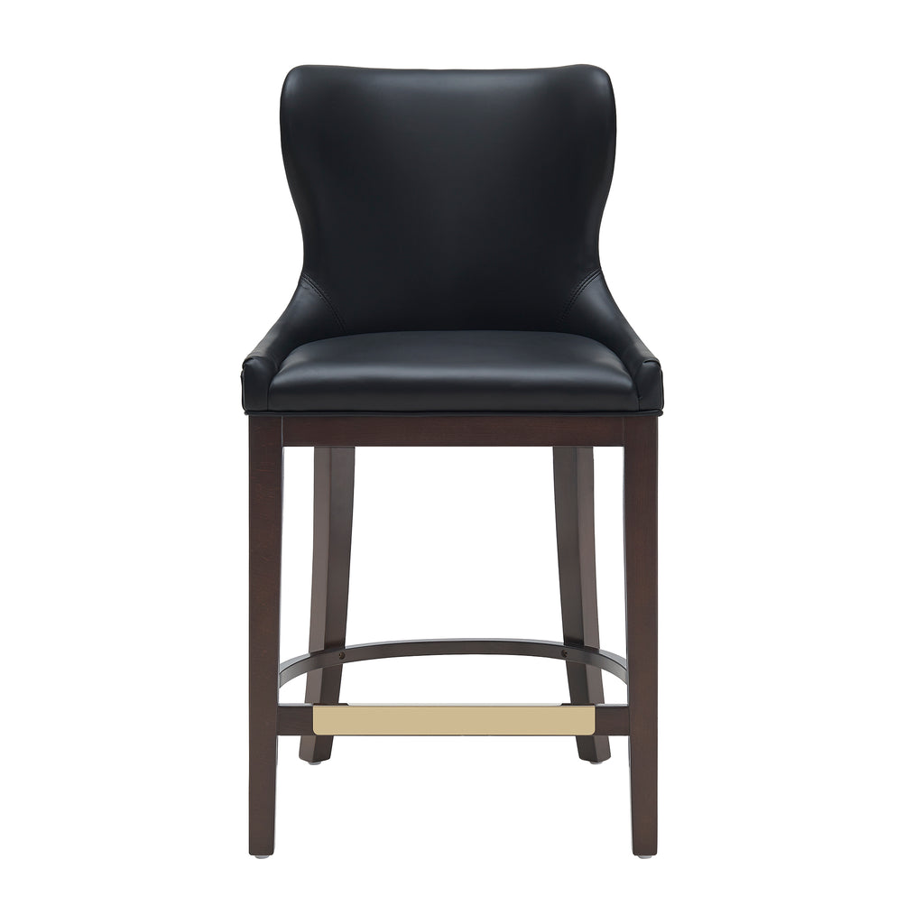 Manhattan Comfort Blair Modern Wood Upholstered Counter Stool in Black