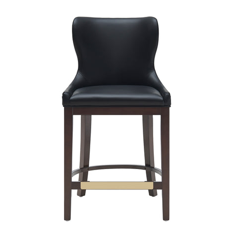 Manhattan Comfort Blair Modern Wood Upholstered Counter Stool in Black