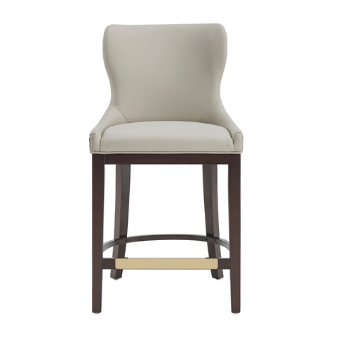 Manhattan Comfort Blair Modern Wood Upholstered Counter Stool in Stone