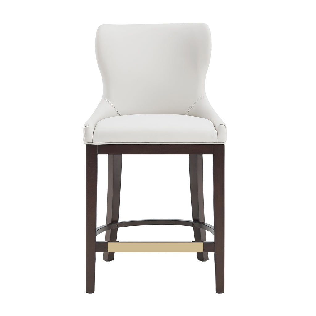 Manhattan Comfort Blair Modern Wood Upholstered Counter Stool in White