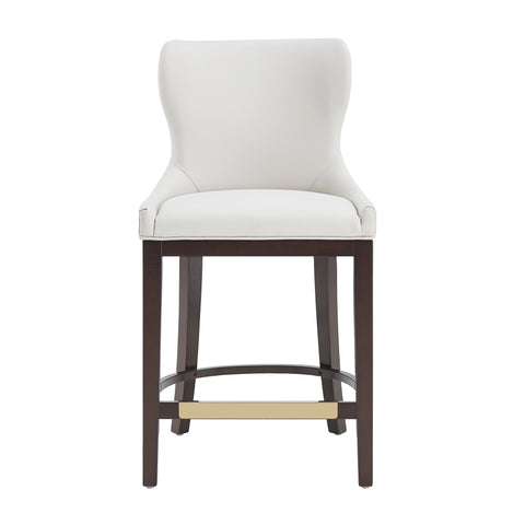 Manhattan Comfort Blair Modern Wood Upholstered Counter Stool in White